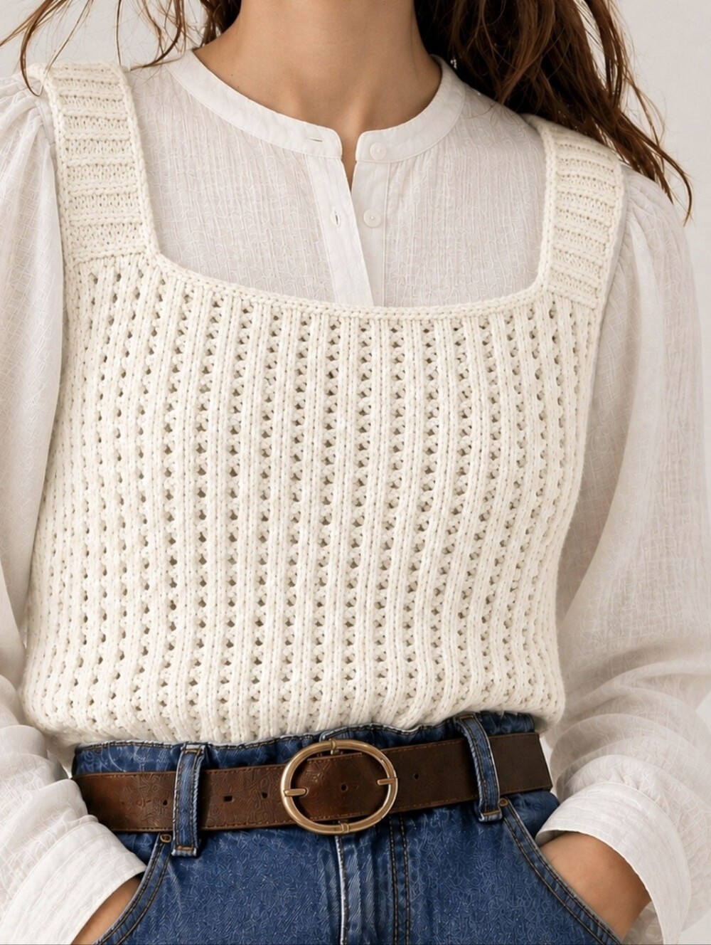100 Wool SOEUR Lucrecia Knit Sweater Tank Wool Size 1 Small